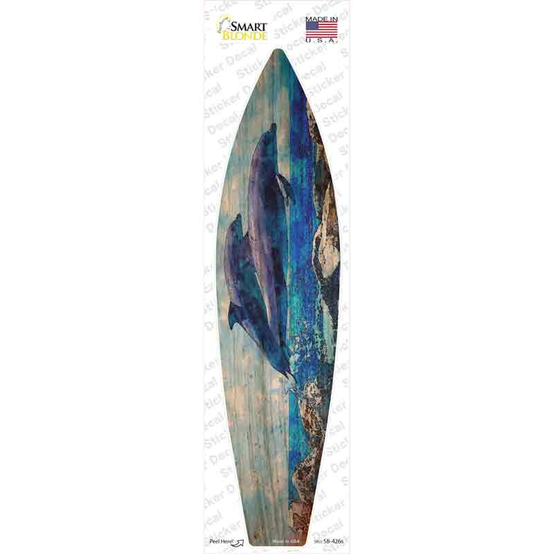 SB-426s-M Dolphins Jumping Novelty Surfboard Sticker Decal - Medium