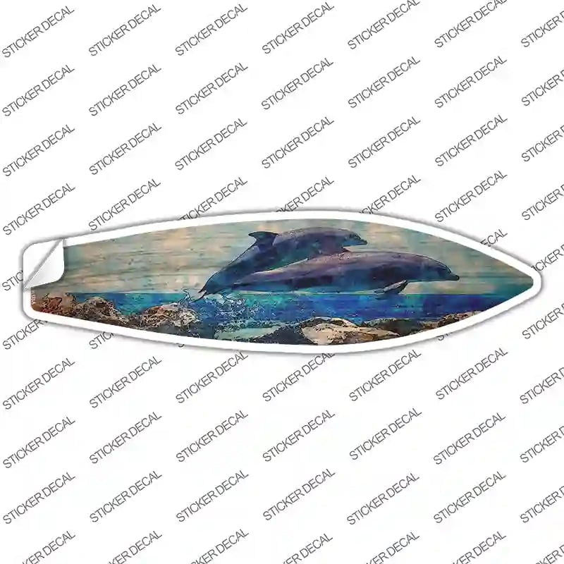 SB-426s-XL Dolphins Jumping Novelty Surfboard Sticker Decal - Extra Large