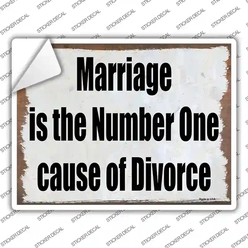 P-4113s-L Marriage is Number One Novelty Rectangle Sticker Decal - Large