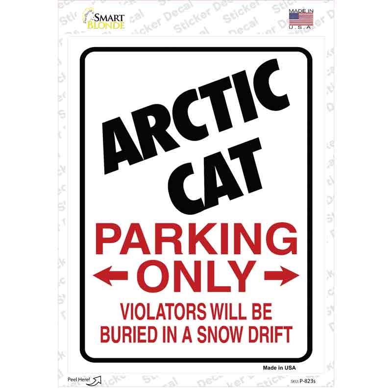 P-823s-M Arctic Cat Only Novelty Rectangle Sticker Decal - Medium