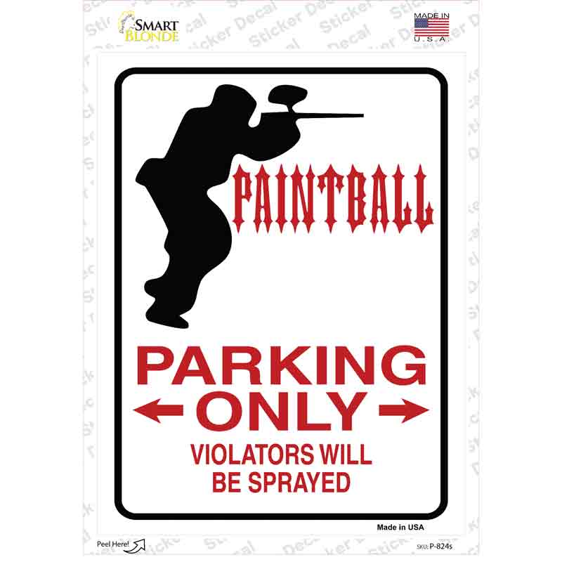 P-824s-M Paintballer Only Novelty Rectangle Sticker Decal - Medium