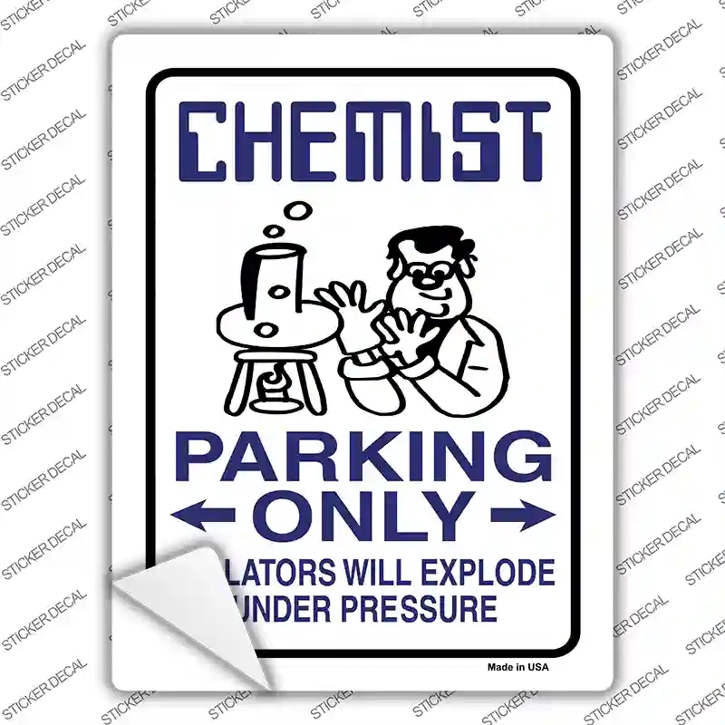 P-829s-S Chemist Only Novelty Rectangle Sticker Decal - Small