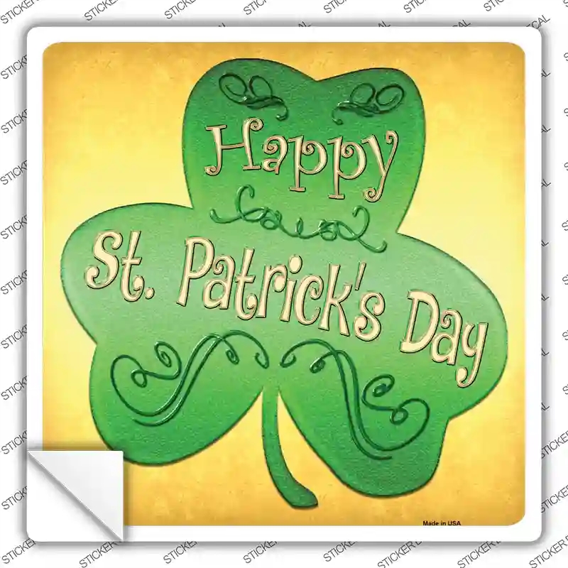 SQ-300s-S Shamrock Novelty Square Sticker Decal - Small