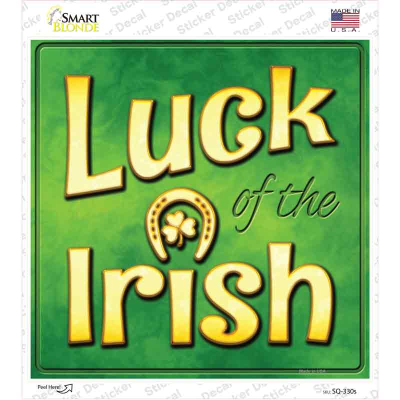 SQ-330s-M Luck of the Irish Novelty Square Sticker Decal - Medium