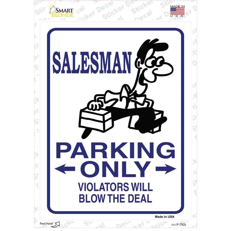 P-792s-M Salesman Only Novelty Rectangle Sticker Decal - Medium