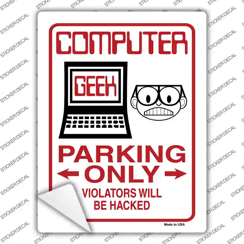 P-802s-XL Computer Geek Only Novelty Rectangle Sticker Decal - Extra Large