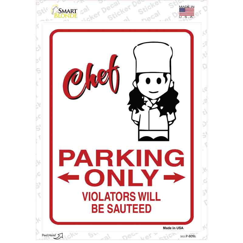 P-809s-M Chef Only Violators Novelty Rectangle Sticker Decal - Medium