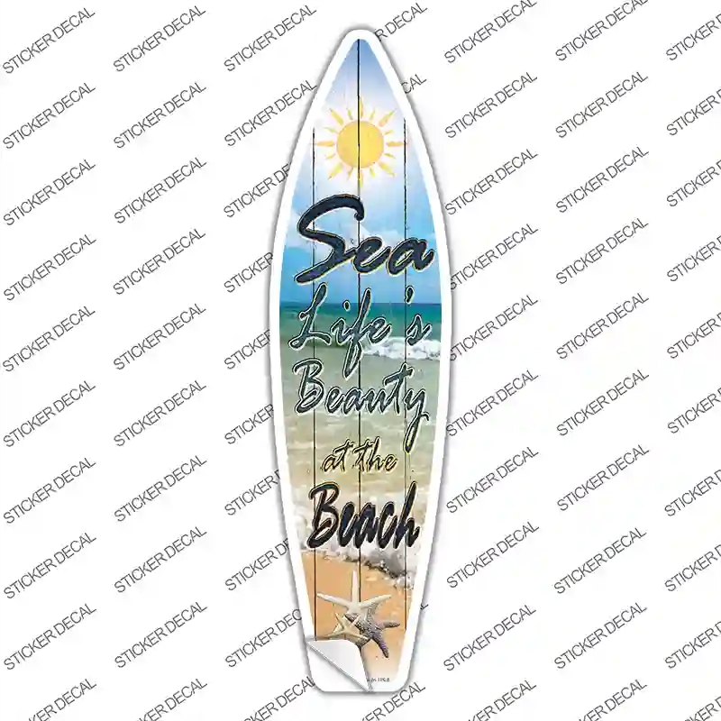 SB-035s-S Beach Sea Life Novelty Surfboard Sticker Decal - Small