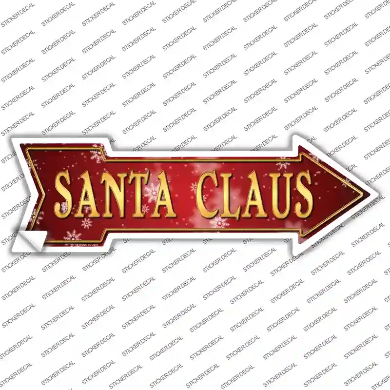 A-142s-L Santa Claus Novelty Arrow Sticker Decal - Large