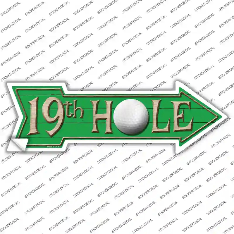 A-148s-L 19th Hole Novelty Arrow Sticker Decal - Large