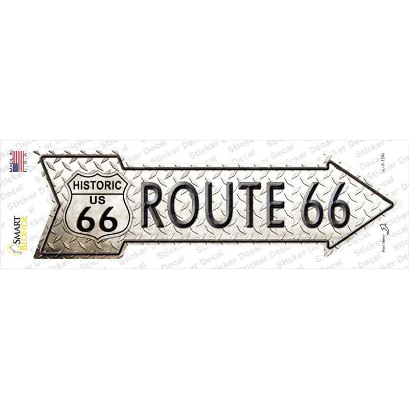 A-124s-M Diamond Route 66 Novelty Arrow Sticker Decal - Medium