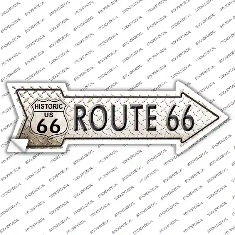 A-124s-XL Diamond Route 66 Novelty Arrow Sticker Decal - Extra Large