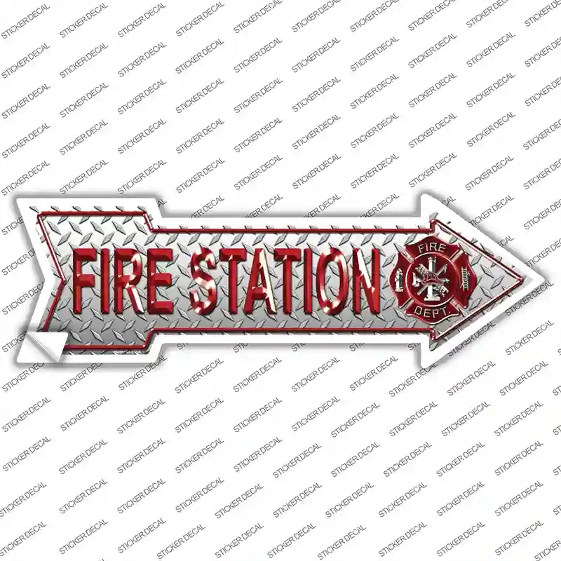A-143s-S Fire Station Novelty Arrow Sticker Decal - Small