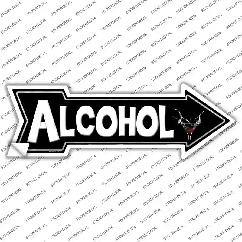 A-172s-L Alcohol Novelty Arrow Sticker Decal - Large