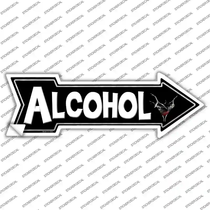 A-172s-XL Alcohol Novelty Arrow Sticker Decal - Extra Large