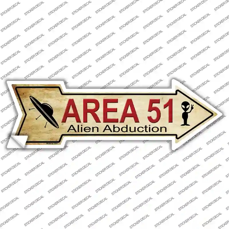 A-188s-S Area 51 Novelty Arrow Sticker Decal - Small