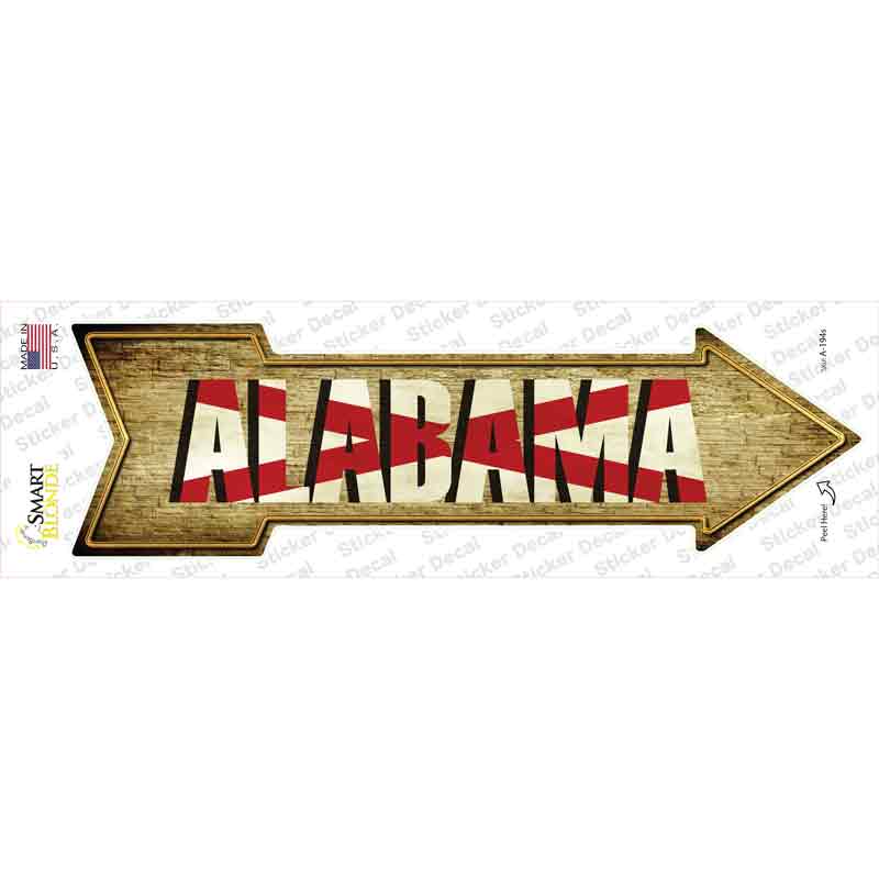 A-194s-M Alabama Novelty Arrow Sticker Decal - Medium