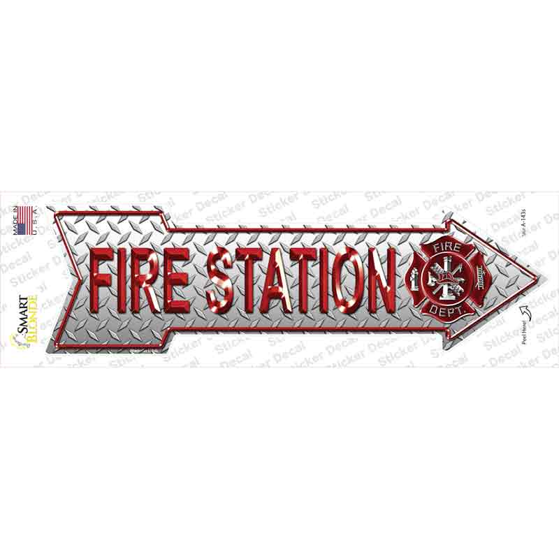 A-143s-M Fire Station Novelty Arrow Sticker Decal - Medium