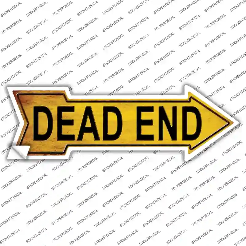 A-154s-S Dead End Novelty Arrow Sticker Decal - Small