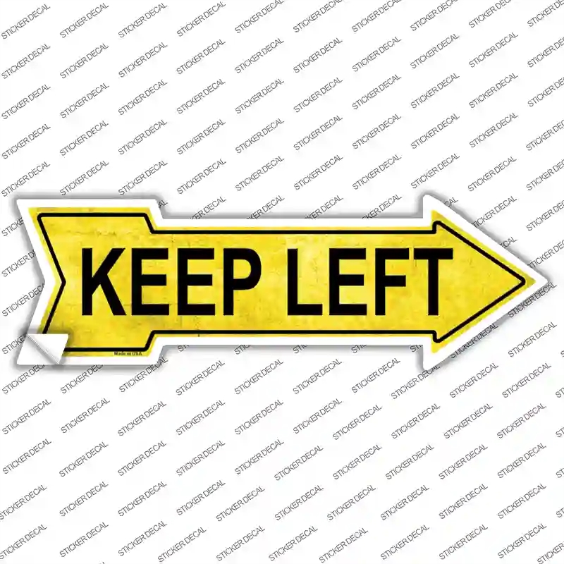 A-171s-L Keep Left Novelty Arrow Sticker Decal - Large