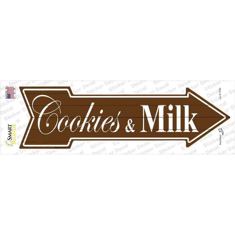 A-179s-M Cookies Milk Novelty Arrow Sticker Decal - Medium