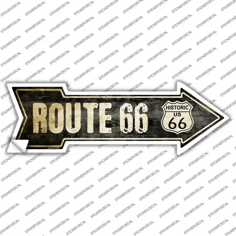 A-120s-XL Vintage Route 66 Novelty Arrow Sticker Decal - Extra Large