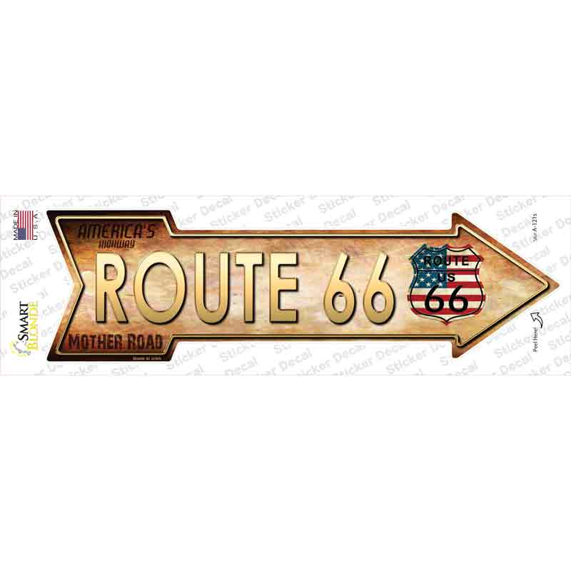 A-121s-M American Flag Route 66 Novelty Arrow Sticker Decal - Medium
