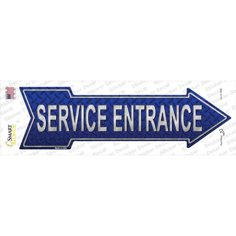 A-144s-M Service Entrance Novelty Arrow Sticker Decal - Medium