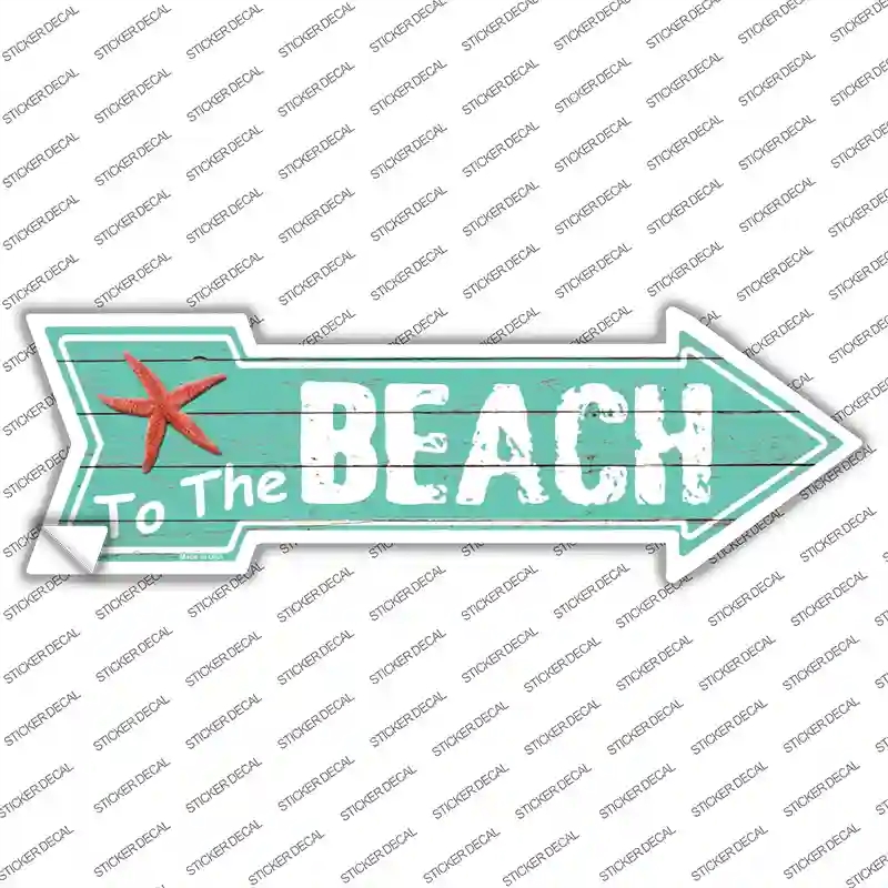 A-152s-S To the Beach Novelty Arrow Sticker Decal - Small