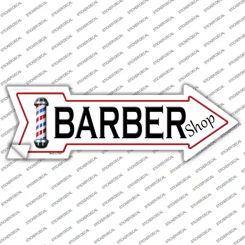 A-153s-S Barber Shop Novelty Arrow Sticker Decal - Small