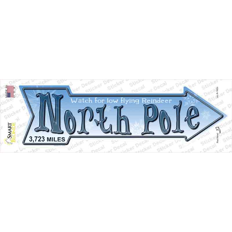 A-162s-M North Pole Novelty Arrow Sticker Decal - Medium