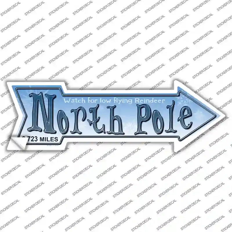 A-162s-XL North Pole Novelty Arrow Sticker Decal - Extra Large