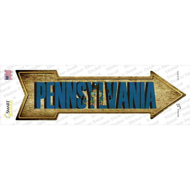 A-231s-M Pennsylvania Novelty Arrow Sticker Decal - Medium
