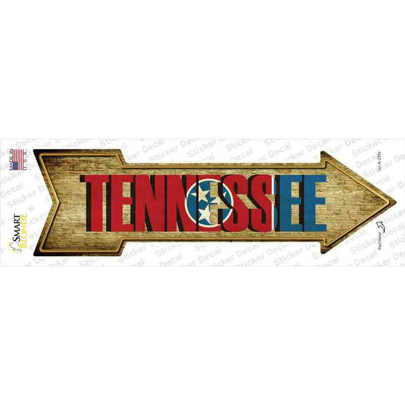 A-235s-M Tennessee Novelty Arrow Sticker Decal - Medium