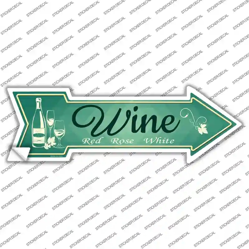 A-174s-XL Wine Novelty Arrow Sticker Decal - Extra Large