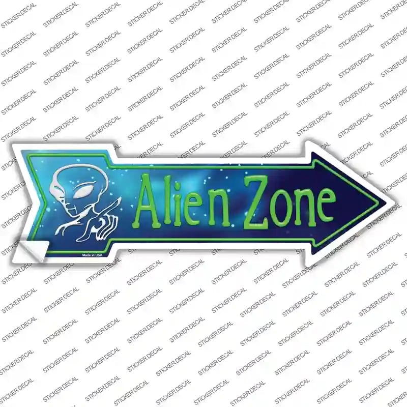 A-187s-XL Alien Zone Novelty Arrow Sticker Decal - Extra Large