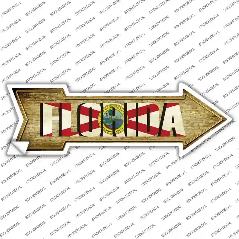 A-202s-XL Florida Novelty Arrow Sticker Decal - Extra Large