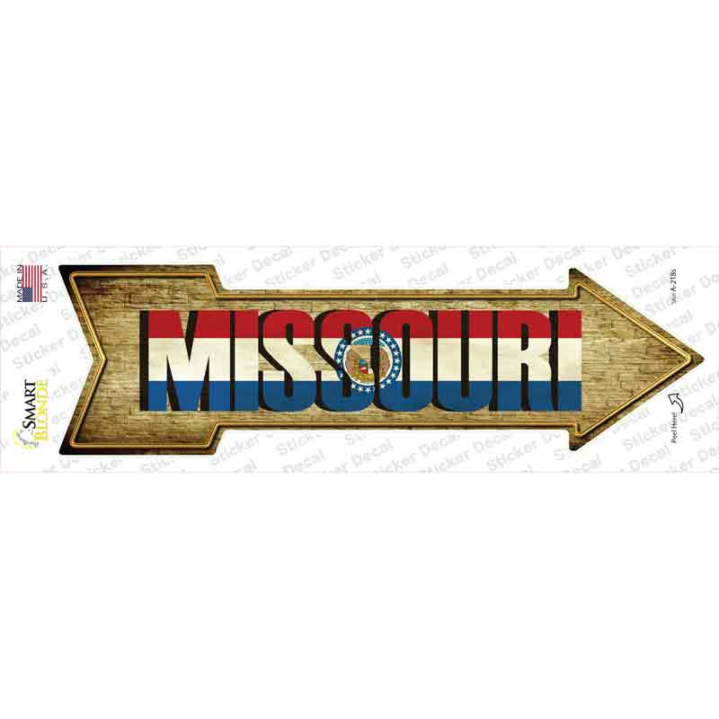 A-218s-M Missouri Novelty Arrow Sticker Decal - Medium