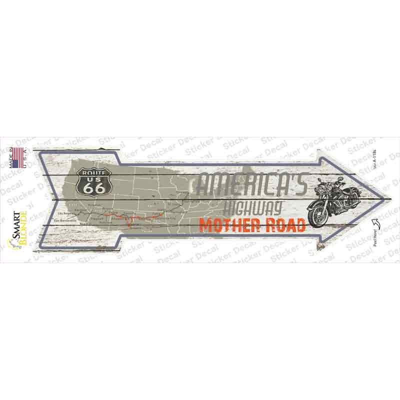 A-118s-M Americas Highway Novelty Arrow Sticker Decal - Medium