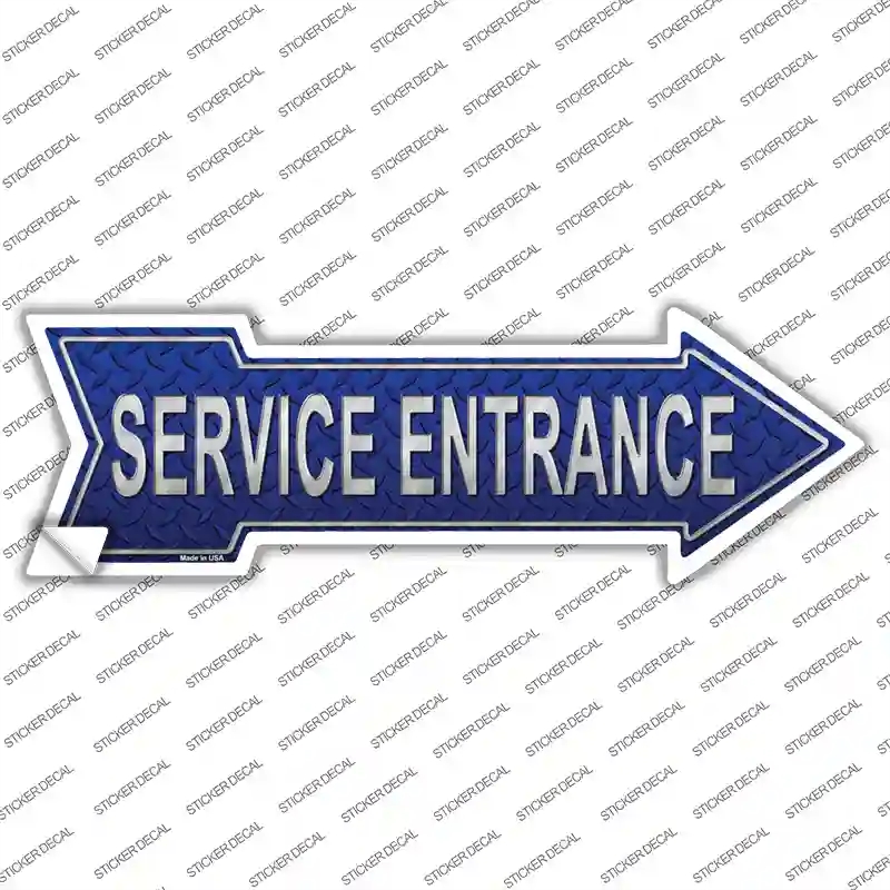 A-144s-L Service Entrance Novelty Arrow Sticker Decal - Large