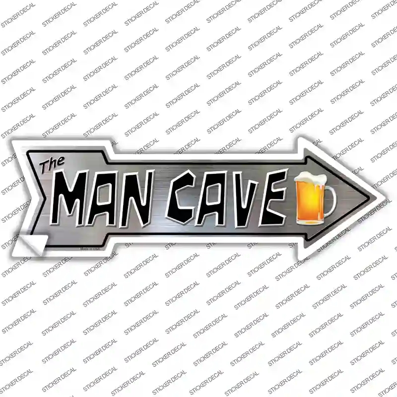A-146s-S The Man Cave Novelty Arrow Sticker Decal - Small