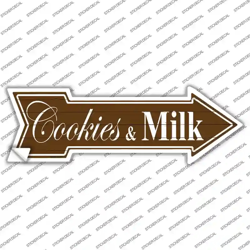 A-179s-XL Cookies Milk Novelty Arrow Sticker Decal - Extra Large