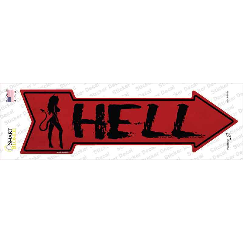 A-186s-M Hell Novelty Arrow Sticker Decal - Medium