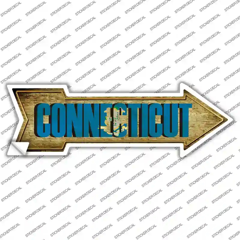 A-200s-XL Connecticut Novelty Arrow Sticker Decal - Extra Large