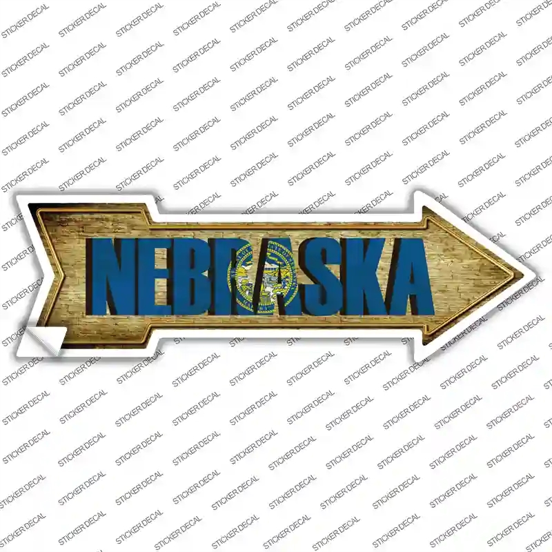 A-220s-S Nebraska Novelty Arrow Sticker Decal - Small