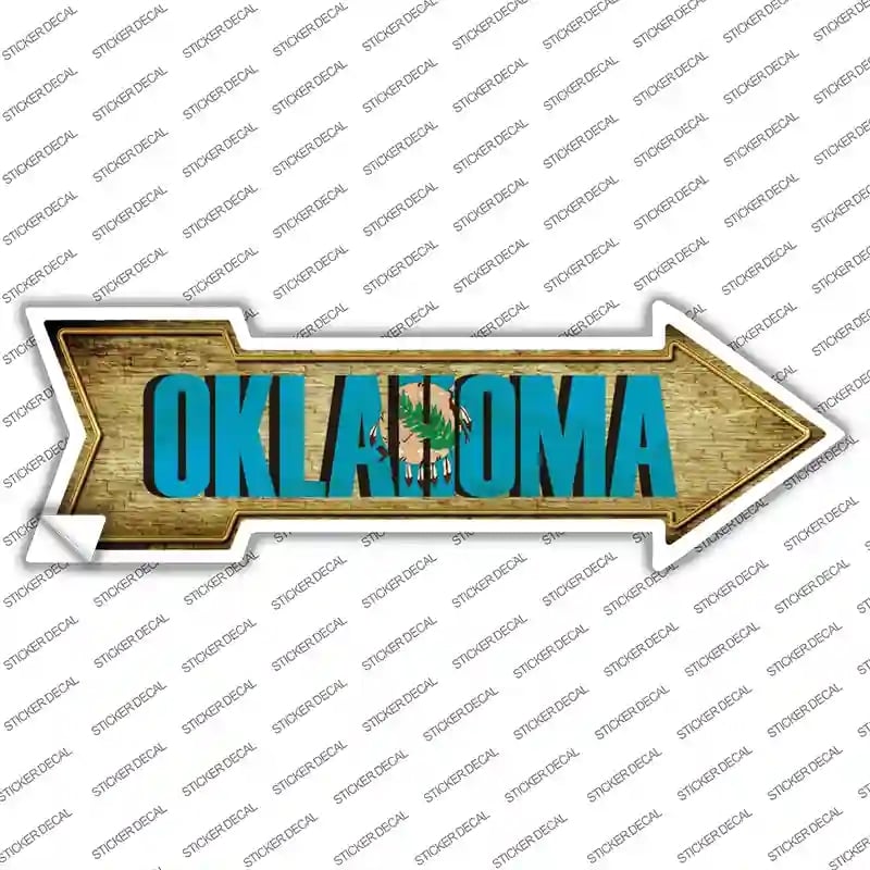 A-229s-S Oklahoma Novelty Arrow Sticker Decal - Small