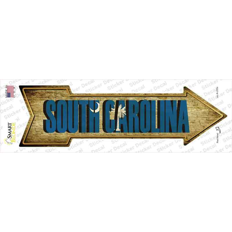 A-233s-M South Carolina Novelty Arrow Sticker Decal - Medium