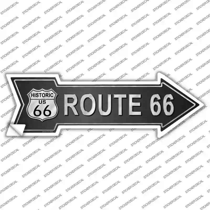 A-117s-S Route 66 Novelty Arrow Sticker Decal - Small