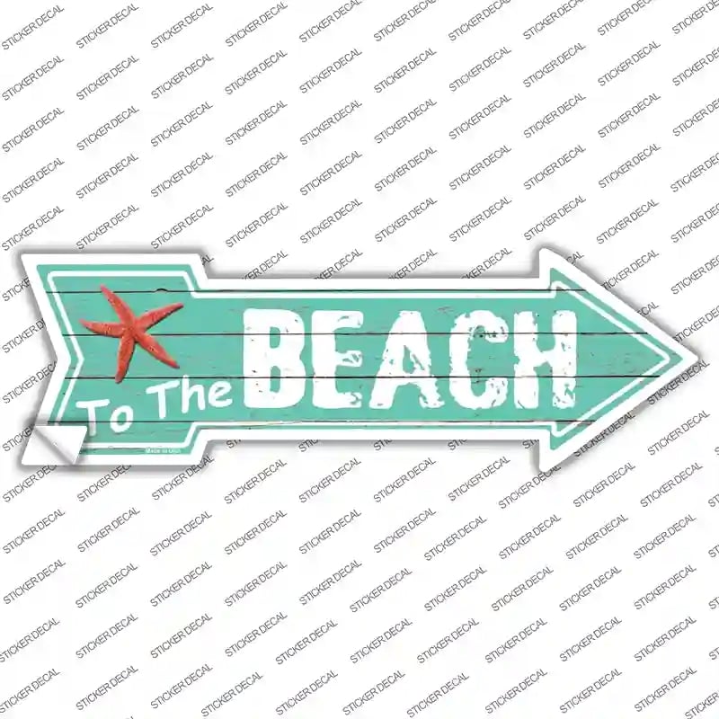 A-152s-XL To the Beach Novelty Arrow Sticker Decal - Extra Large