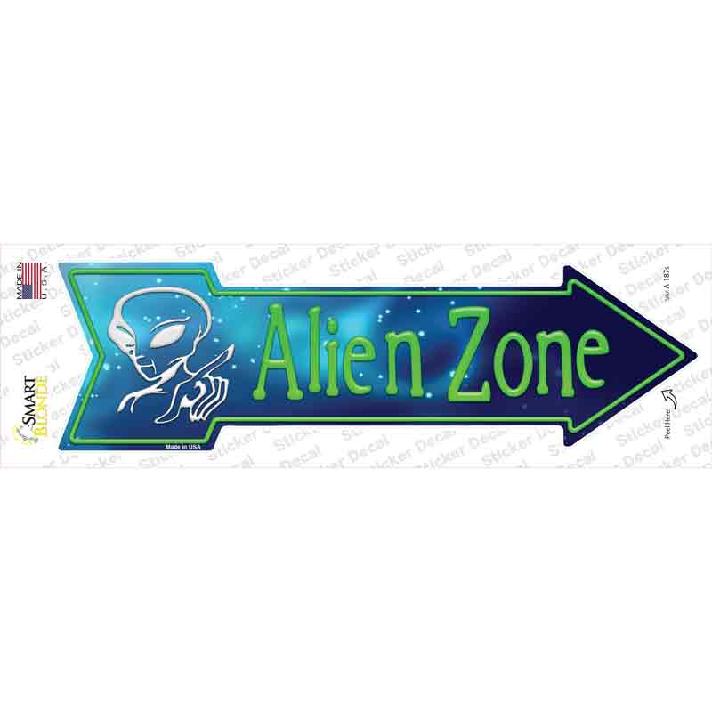 A-187s-M Alien Zone Novelty Arrow Sticker Decal - Medium